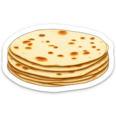 Small Stack of tortillas with some grill marks sticker