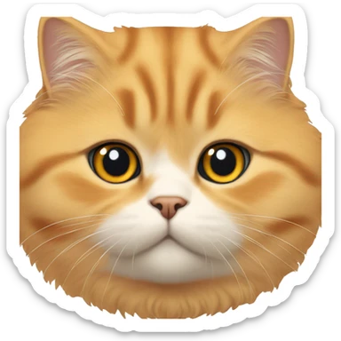 orange british shorthair cat with fluffy coat sticker