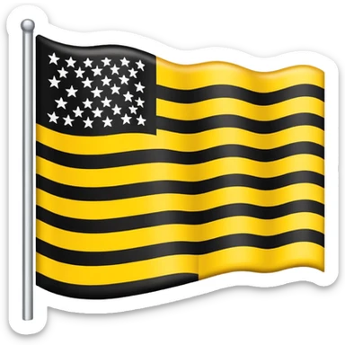 Flag Horizontally up to down black yellow and white sticker