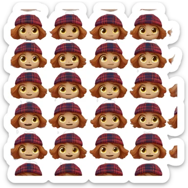 Scotsman with ginger hair wearing a tartan berry hat sticker