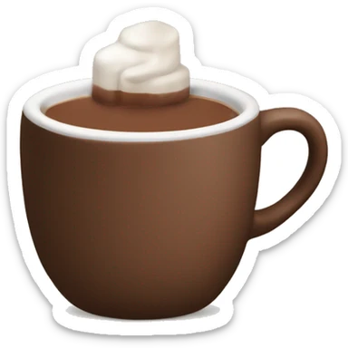 Cup of hot chocolate in brown mug sticker