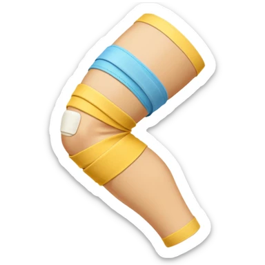сделай на белом фото эмодзи желтой ноги забинтованное колено sticker