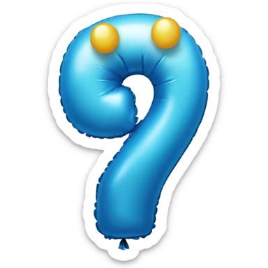 Blue birthday number FOUR balloon sticker