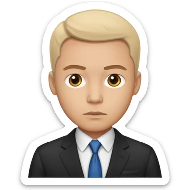 a man in a meeting sticker