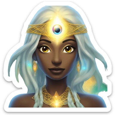 Pleiadian radiant glowing diva woman female third eye sticker