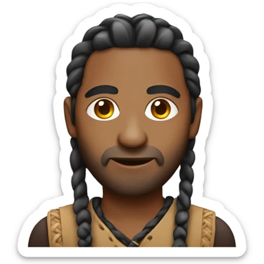 Indian man with cornrow dreadlocks  sticker