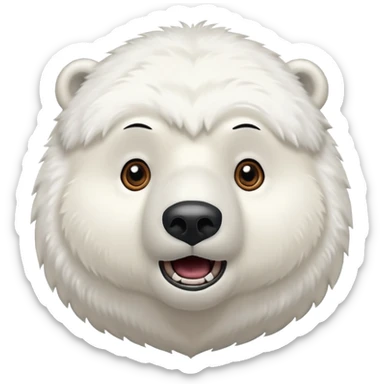 polar bear, chin support, suprise, half body sticker