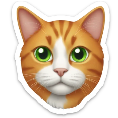 Green eyed orange cat sticker