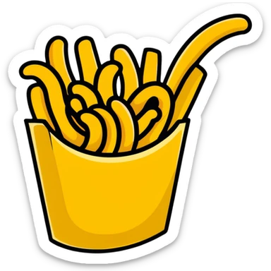 a single curly fry sticker