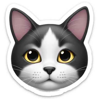 Black and white cat whit beauty mark sticker