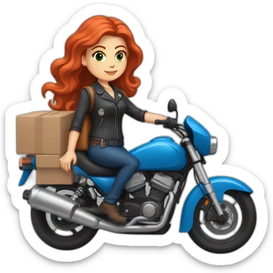 white-girl-red-hair-blue-eyes-on-the-womens-motorcycle-wearing-a-delivery-backpack sticker