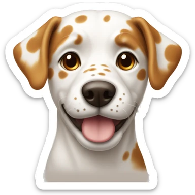 the most traditional kind of dog that is white with caramel spots  sticker