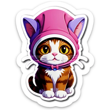 Cat with bonnet sticker
