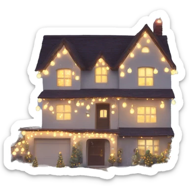 house decorated with fairy lights sticker