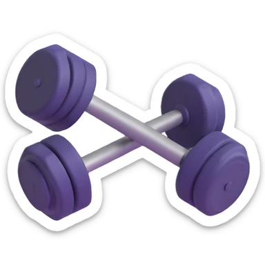 Dumbbell gym weight floating in the air, bright colors sticker