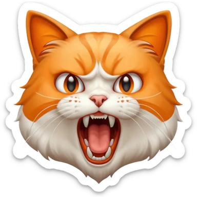 Chat qui crie de toute ses forces sticker
