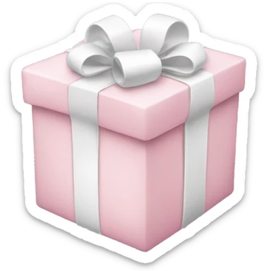 Light pink and white present sticker