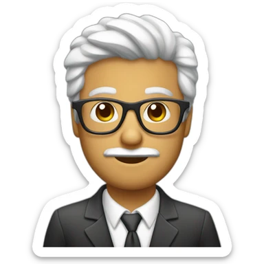 Hombre mayor pelo blanco con gafas sticker