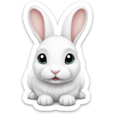 Rabbit white baby rabbit sticker