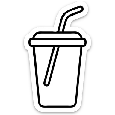 minimal style icon of a cup with a straw, suitable for digital interface sticker