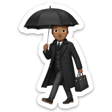 Street Umbrella Walker black man sticker