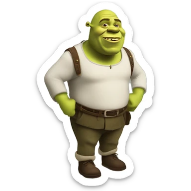 Shrek boarding a cruise ship sticker