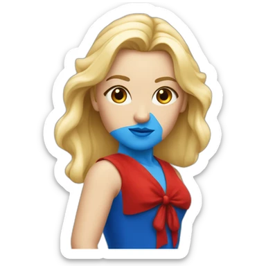 Une danseuse blonde aux yeux bleus en tenue rouge sticker
