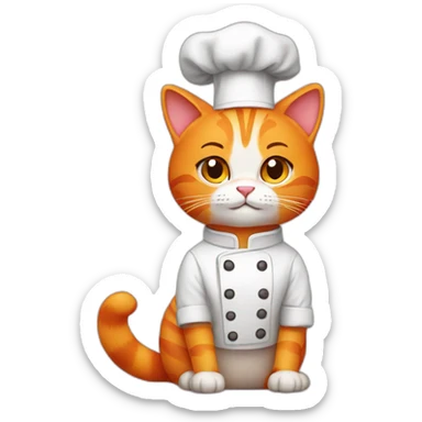 Orange cat chef sticker