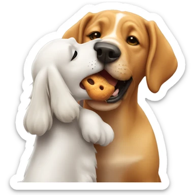 Dog licking a cat sticker