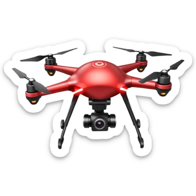 flying targeting drone acquires target and paints with laser sticker