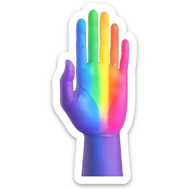 over-the-top zesty hand gesture, sassy wrist flick, rainbow aura sticker