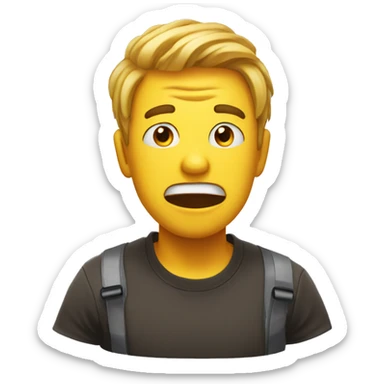 slightly panicked face sticker