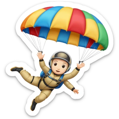Skydiving baby with parachute and UFO sticker