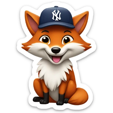 Furry fox with casquette yankee / Wink sticker