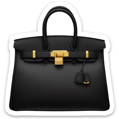 A black birkin bag with gold details sticker