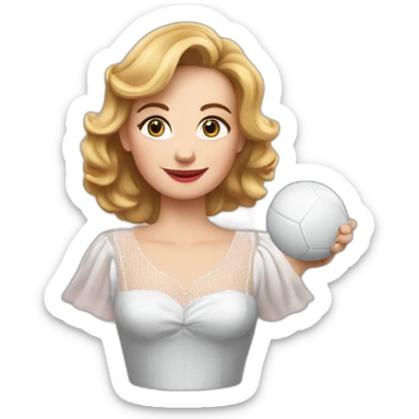lucile Werner bij lingo met een bal in hand sticker