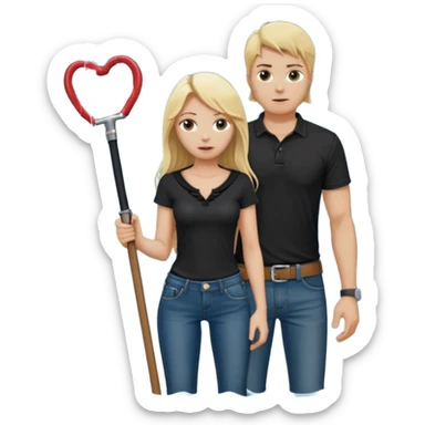 Bdsm male dominant wearing jeans black T-shirt and holding a flogger watching from outside blonde long hair sub with a collar showering with suds all over her sticker