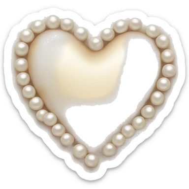 beige heart and pearls sticker