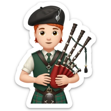 piper playing the bagpipes sticker