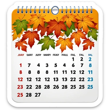 fall 2025 calendar sticker