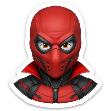red hood with mask sticker