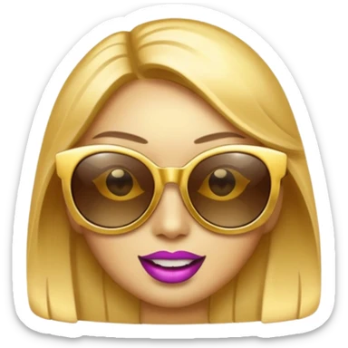 Emoji that has diva sunglasses  sticker