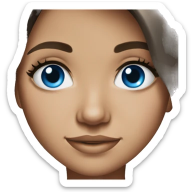 blue eyed brunnete girl sticker