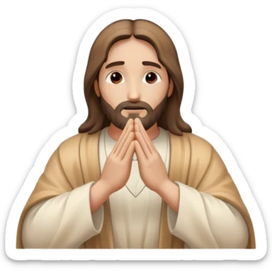 Jesus praying hands with rays of holy light emanating sticker