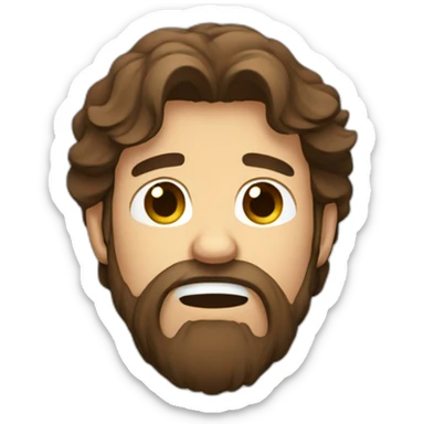 long brown haired bearded man crying sticker