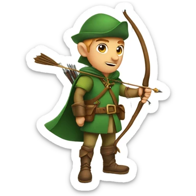 Robin Hood with bow sticker