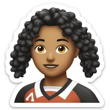 chica con pelo corto color negro futbolistica sticker