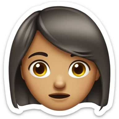 Brunnete girl crying  sticker