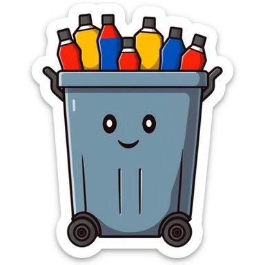 Barcelona soccer team in a trash can sticker