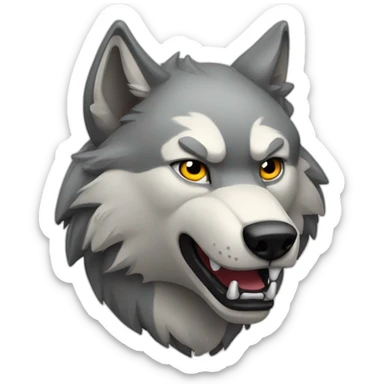 agressive wolf sticker